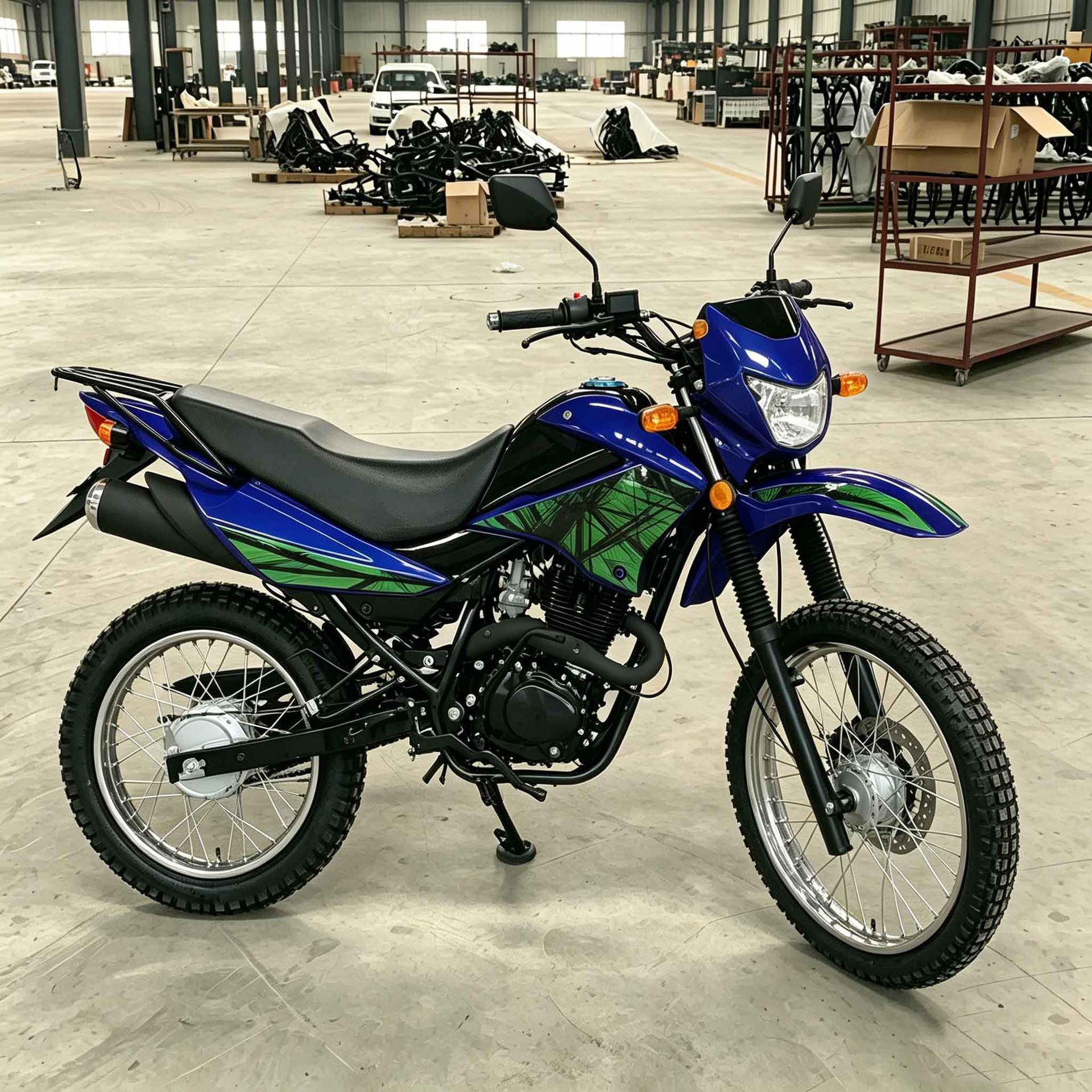 Adult Off-Road Motorcycle with Fuel-Powered Leather Seat, Cargo Rack, and Tail Rack, Exclusively for Export Sports-Style Two-Wheeled Vehicles