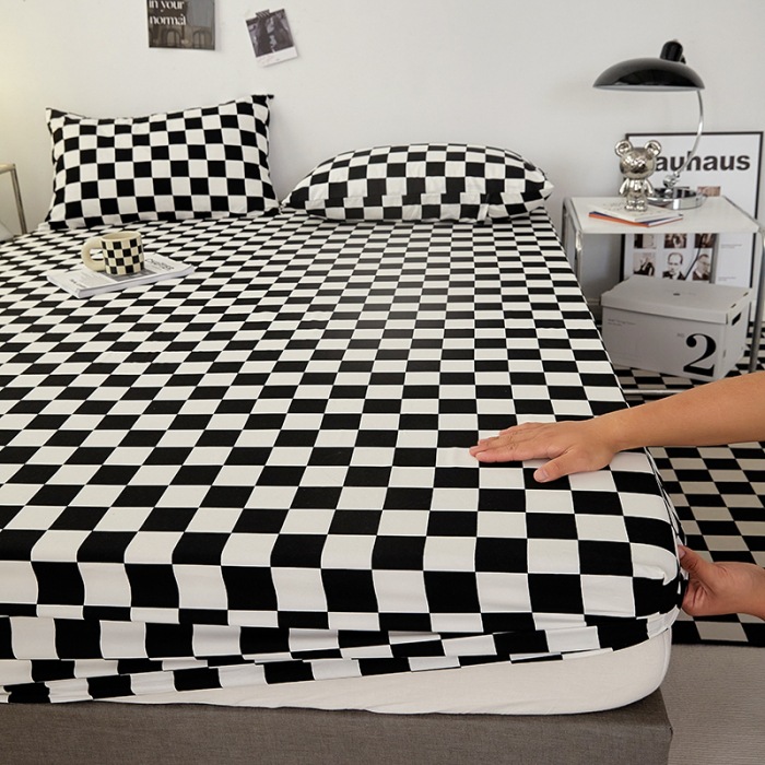 Factory direct cross-border Amazon bed hat solid color adult sanding bedspread cross-border wholesale Simmons protective cover