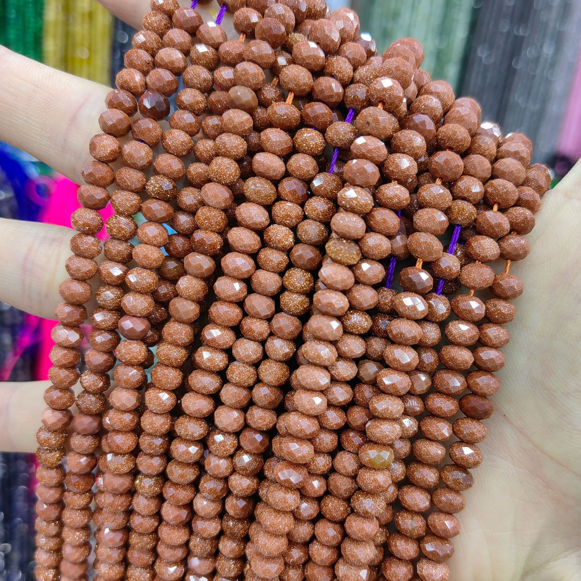 Piedra natural cristal natural 6mm * 4mm faceta divisor de platillo volador cuentas separadoras cuentas dispersas joyas semiacabadas DIY