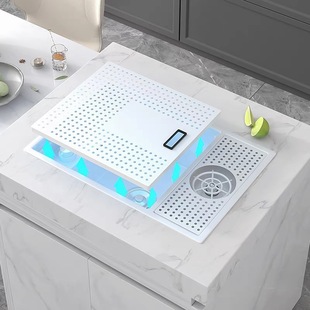 White Bar Counter Small Sink Mini Small Sink Island Invisible Small Size Sink Coffee Shop Hidden Cup Washer