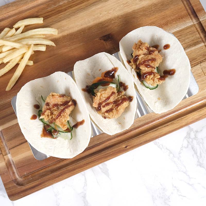 En stock suministro de acero inoxidable burrito rack Pancake rack taco titular rollo de maíz rack Pancake rack