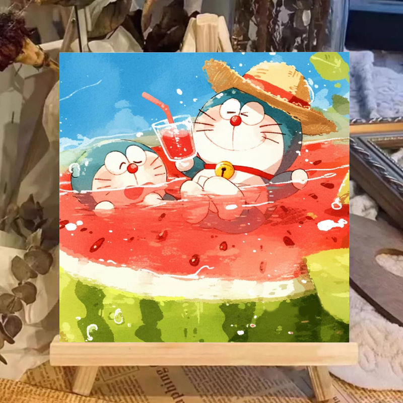 子猫デジタル油絵 diy 着色かわいい漫画動物手作り子供のシンプルな油絵装飾卸売|undefined