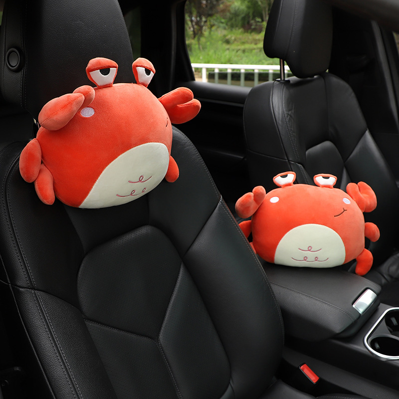 漫画の車のヘッドレスト、豪華なライオンの車の装飾ネックピロー、クッション、四季通用のユニバーサルカーインテリア用品|undefined