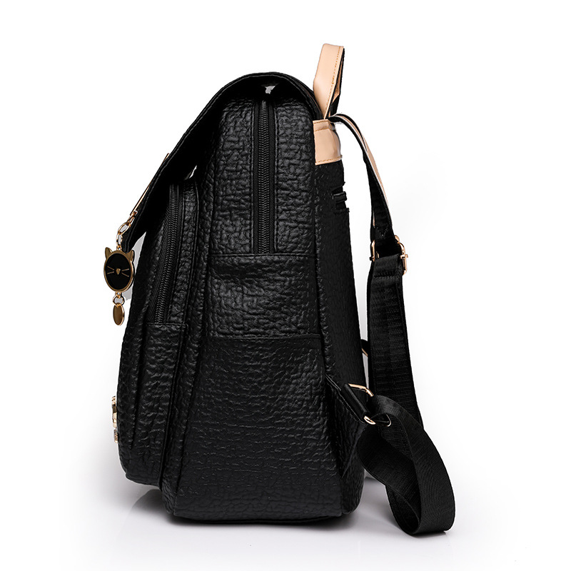 Venta al por mayor transfronteriza 2024 nueva mochila casual de cuero suave para mujer, mochila de viaje de gran capacidad de moda, mochila escolar