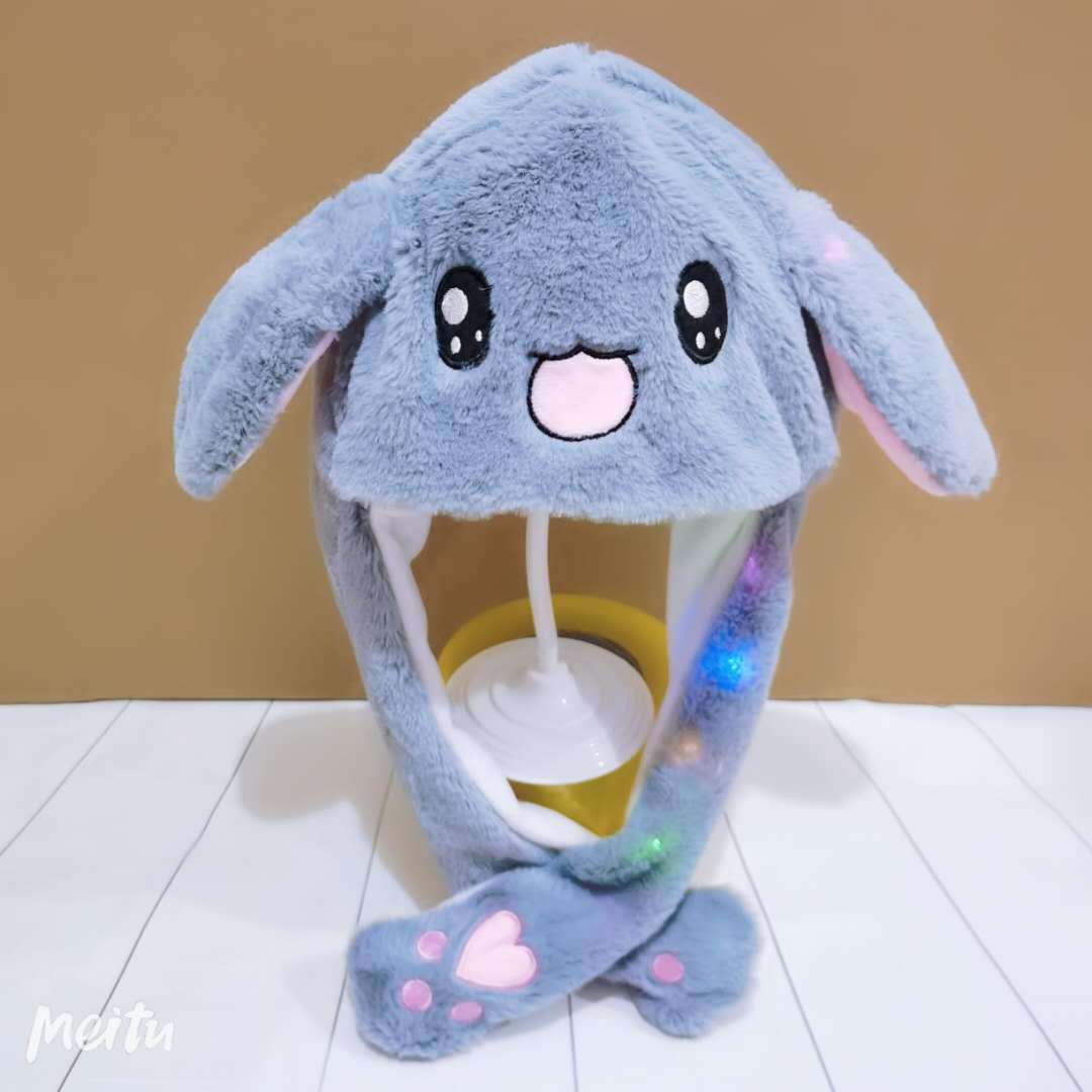 Gorro de Conejo Luminoso con Orejas Móviles, Gorro Inflable, Juguete de Peluche para Niños, Gran Venta en Existencia