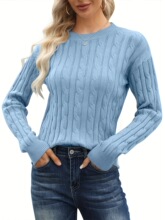 I 34352 Twisted Knit Sweater Women Casual Ť����֯ë��