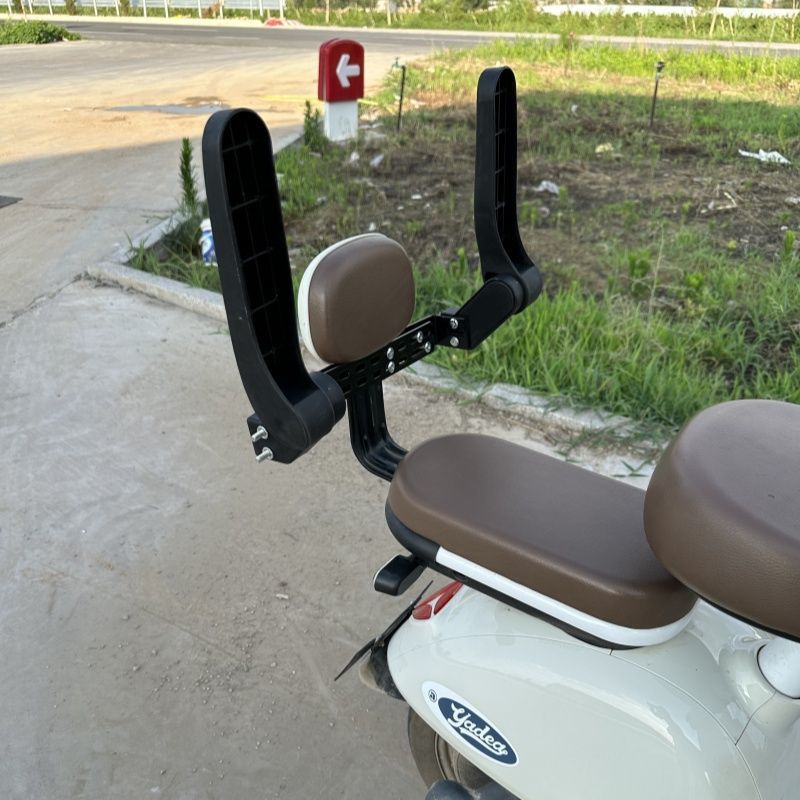Rotatable Scooter with Guardrail, Electric Vehicle Rear Child Seat, Battery Vehicle Anti-Fall Folding Armrest