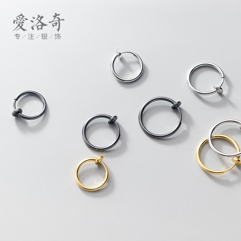 Eloch s925 plata sin agujeros de orejas clip de orejas para mujeres simple anillo aretes primavera sin agujeros de orejas joyas de orejas G7250