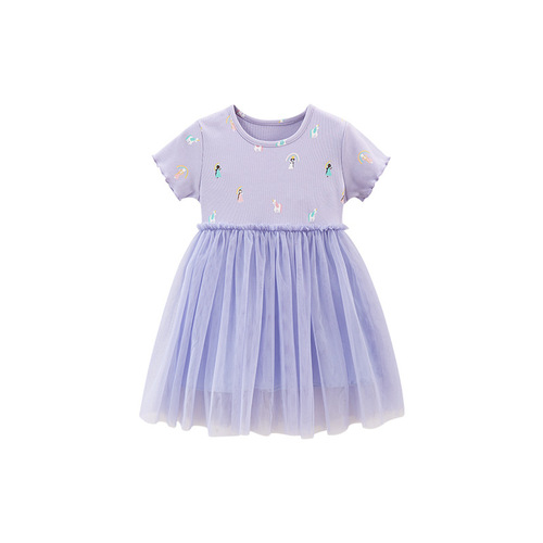 Little maven cross-border children's clothing European and American style cartoon girls' dress summer short-sleeved children's princess dress