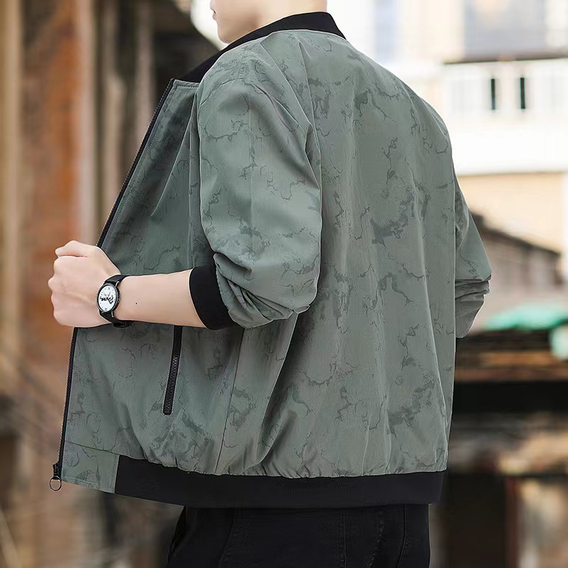Men's Cross-Border Autumn and Winter New Sports Casual Youth Baseball Jacket Outerwear Trendy Stand Collar Top Simple
