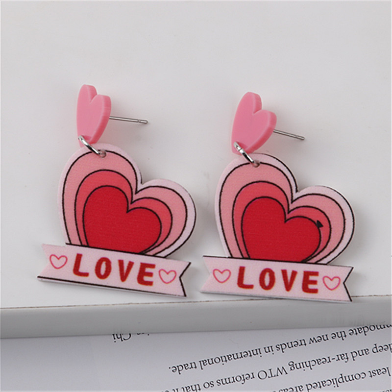 1 Pair Cute Cup Heart Shape Arylic Women's Drop Earrings display picture 1