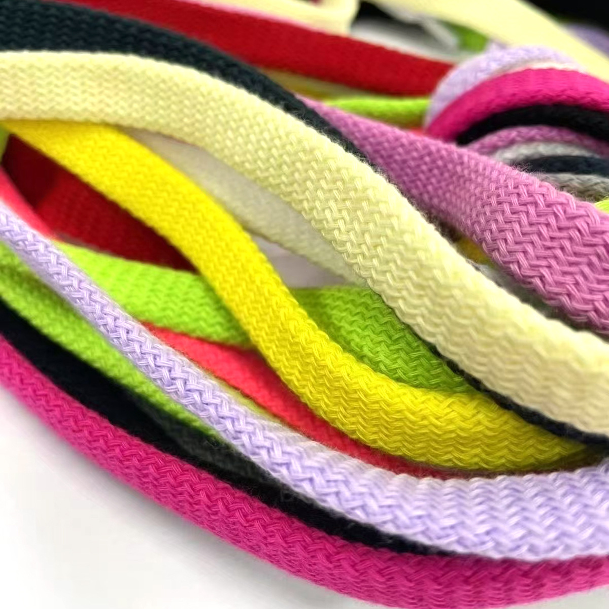 120 colores 7mm poliéster de color sólido hueco engrosado zapatos deportivos planos cordones de zapatos de algodón de color casual versátil cordones planos