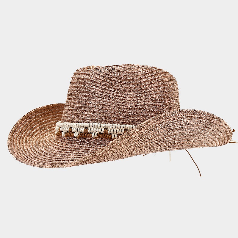 Herramientas de marea sombrero solar de vacaciones de verano estilo dorado tejido de paja sombrero de sol plástico para mujeres image 9