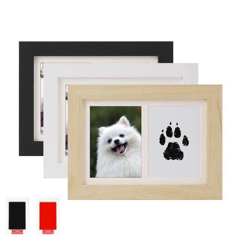 Cross-Border Pet Paw Print Photo Frame Display Wholesale DIY Cat Handprint 7inch 10inch Dog ​​Footprint Mud Display Frame