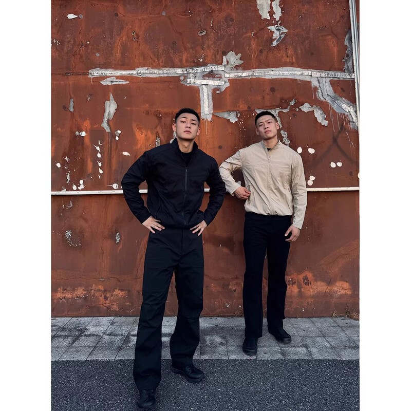 American-Style Wilderness Jacket with Stand Collar, Solid Color, Functional Style, Patchwork Workwear, Outdoor Basic Autumn and Winter Long-Sleeve Premium Men's Coat