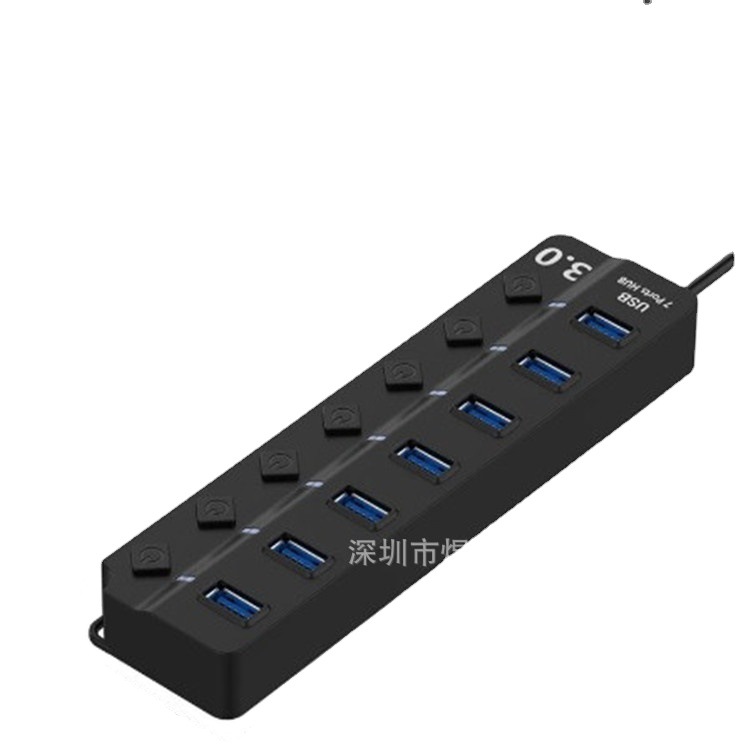 De Alta Velocidad de cuatro o siete puertos USB3.0HUB Hub interruptor de botón independiente 1USB3.0 + 3OR6USB2.0 metal desnudo