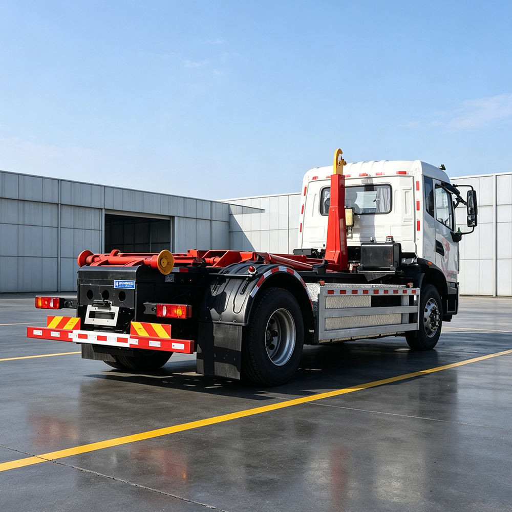 Pure electric detachable garbage truck, 18-ton hook-arm garbage truck, new energy school property hook-arm garbage truck