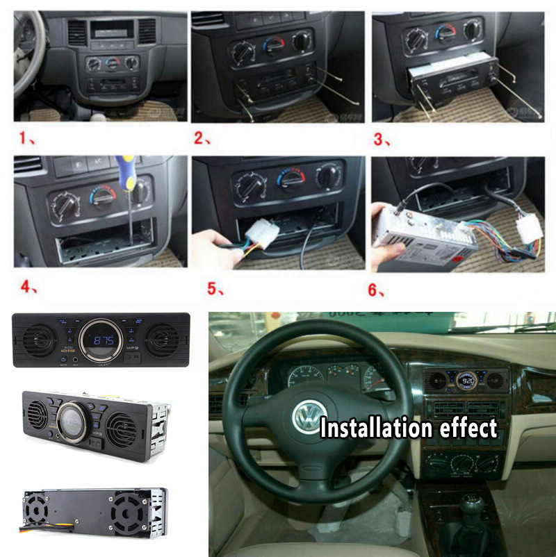 12V Car Single-Cylinder Player Car Plug-In Card Mp3 Audio Radio Built-In Speaker with Bluetooth Host Speaker