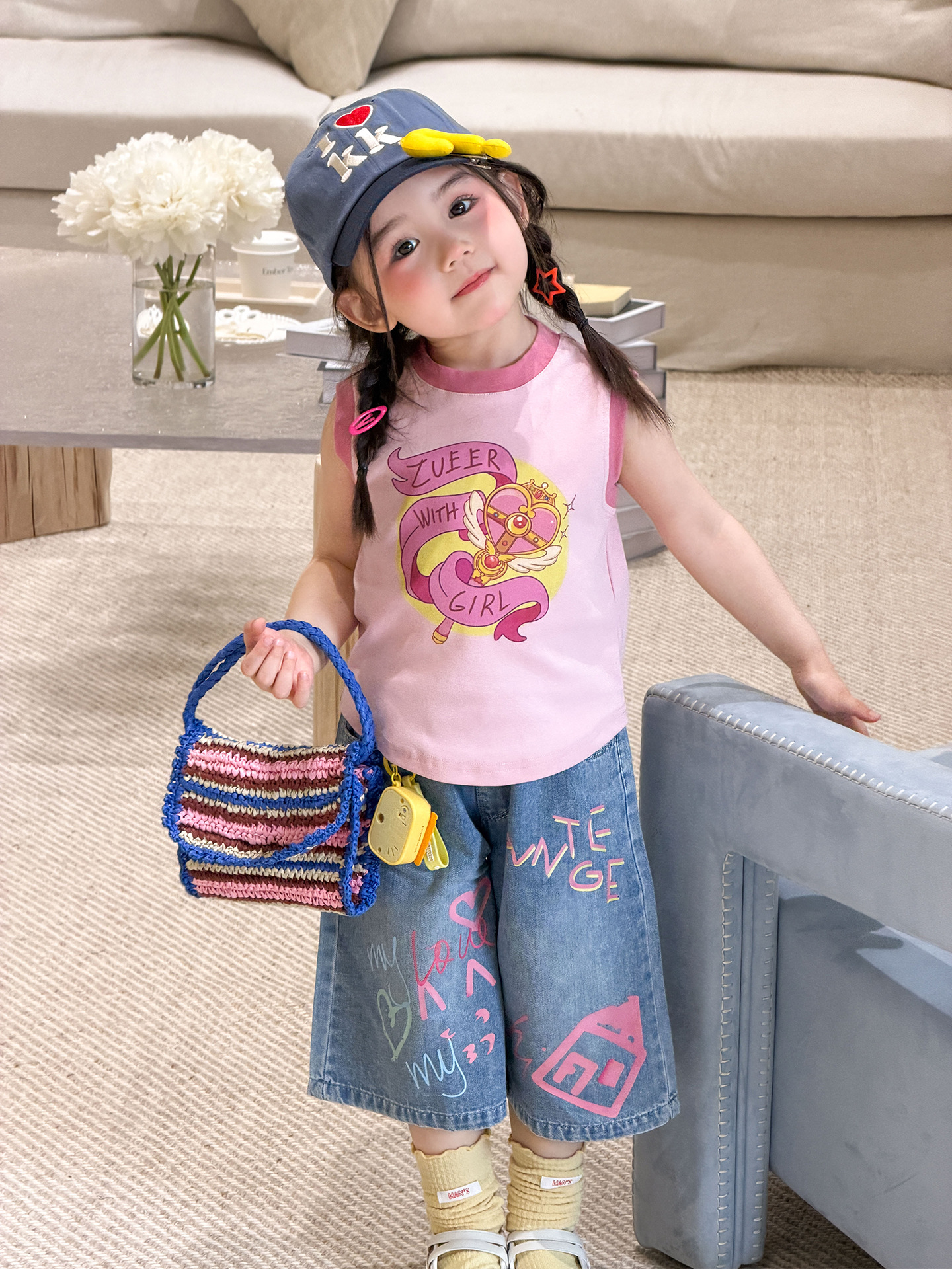 Sugar Pear ropa infantil chaleco de verano delgado 2026 ropa de niña casual para niños A clase de bebé sin mangas