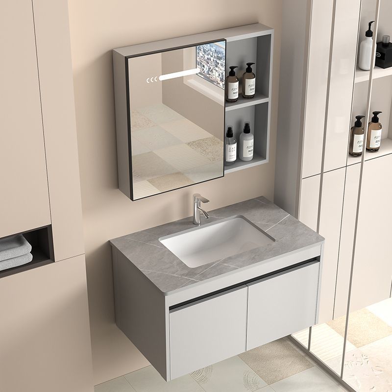 Light Luxury Slate Space Aluminum Bathroom Cabinet Combination Bathroom Set Bathroom Wash Basin Wash Basin Wash Basin