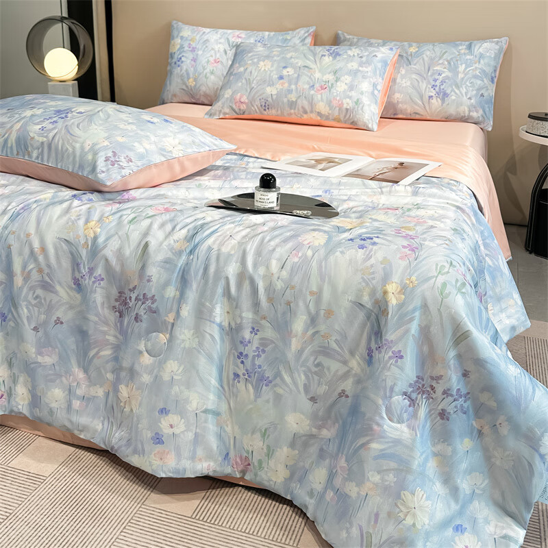 Edredón de verano de seda de hielo Edredón de aire acondicionado Edredón fino Enfriamiento de verano para dos piezas