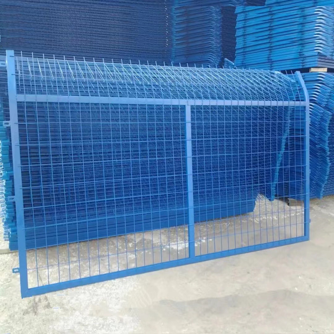 蓝色直片框网铁路专用围栏