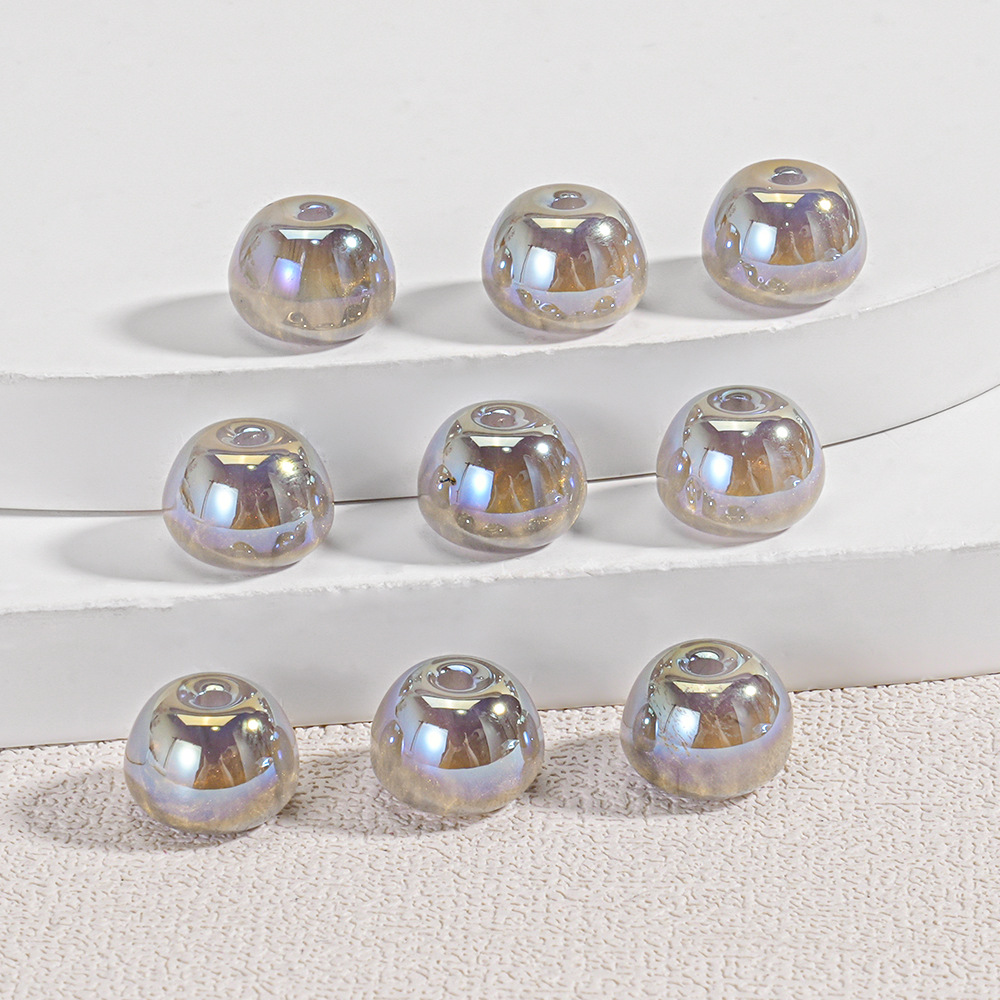 11x8mm resina de color fantasma arena flotante manzana cuentas de agujero a través de cuentas manuales DIY accesorios de cuentas de mano joyas cuentas de barril