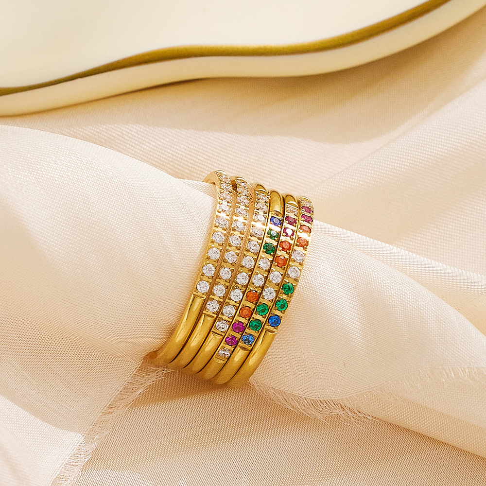 Rings Classification Real Gold Plated Geometric 304 Stainless Steel Simple Style Waterproof Non Tarnish Rings