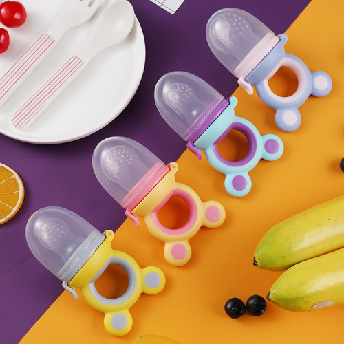 新款宝宝果蔬进食器硅胶安抚奶嘴硅胶儿童辅食喂养器一件代发