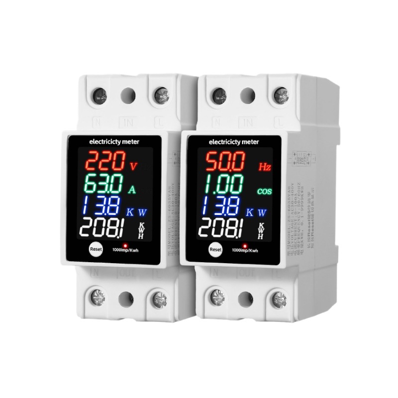 Pantalla de color de protección contra sobretensión de pantalla digital multifuncional de voltaje de corriente de factor de potencia AC30 - 400V