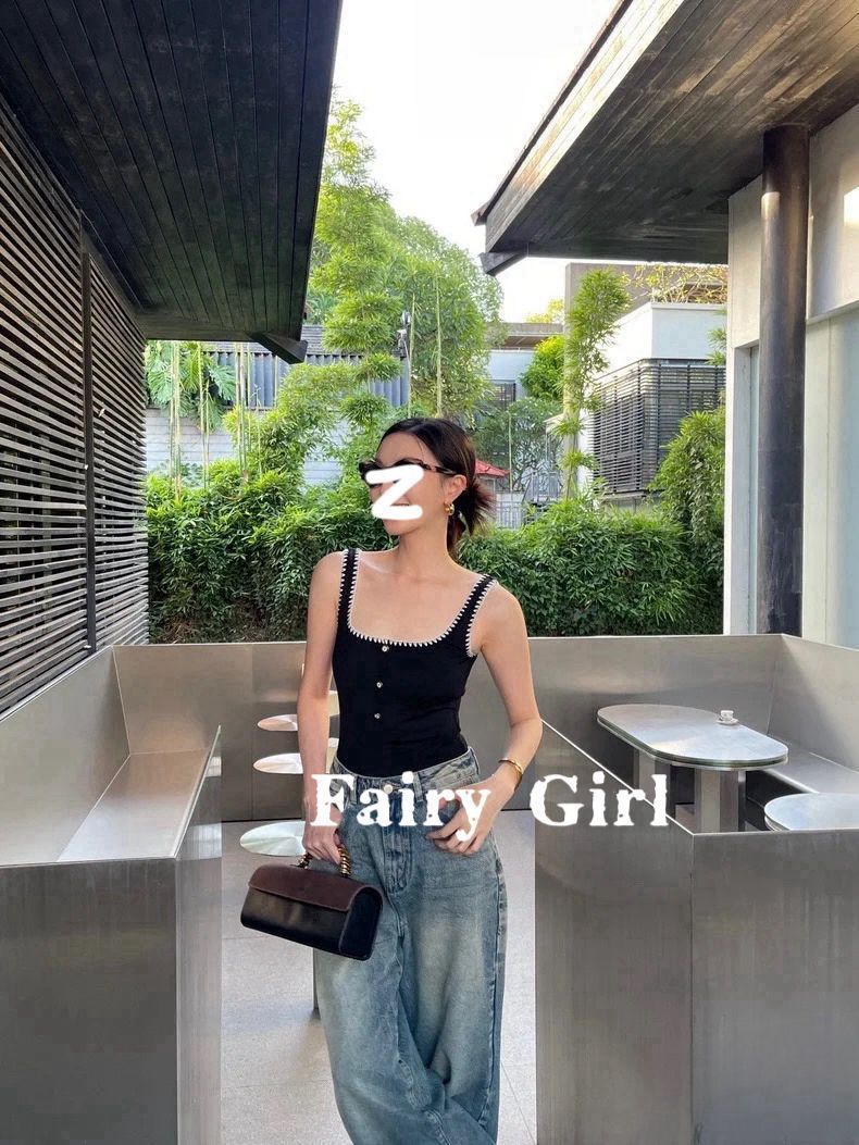 GraceChic Nuovo costume da bagno intero retrò con bordo a gancio all'ingrosso per donna, scollo quadrato di alta qualità, stile europeo e americano, semplice, nero, caldo_voghion.com