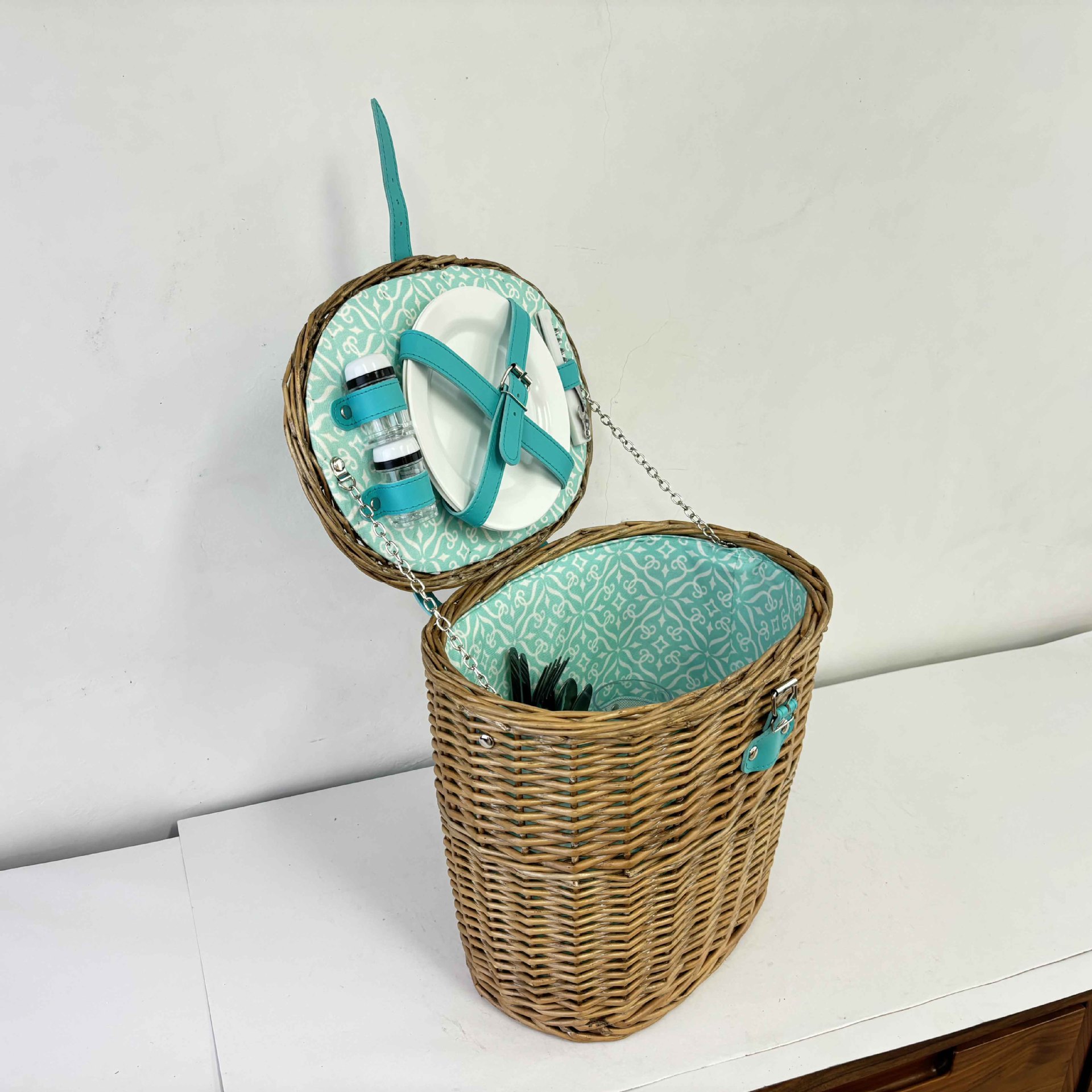 Cestas de picnic personalizadas con cubierta de sauce hecha a mano acompañadas de cestas de regalo de primavera cestas de almacenamiento de frutas con bolsas de cubierta