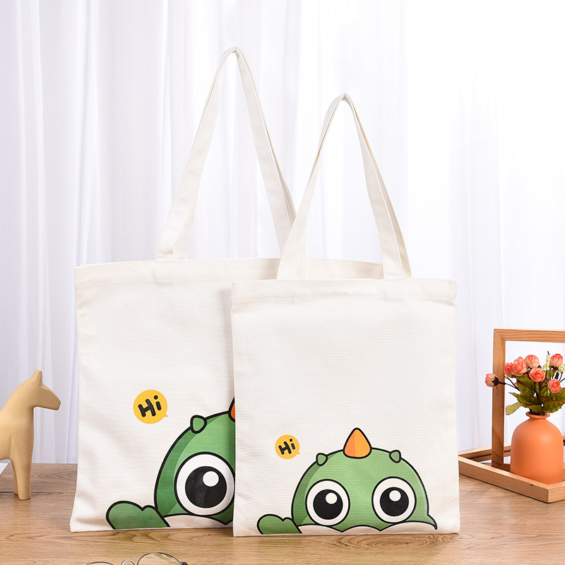 可爱小帆布包包女学生外出单肩补习装书手提袋补课拎书书包布袋子