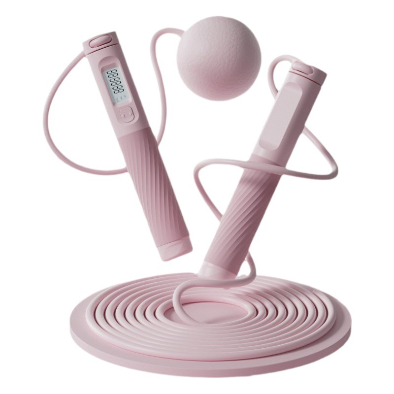 Cuerda de saltar inalámbrica interior fitness quema de grasa cuerda de alambre Bola de carga de peso adulto de doble uso electrónico inteligente conteo cuerda de saltar image 1