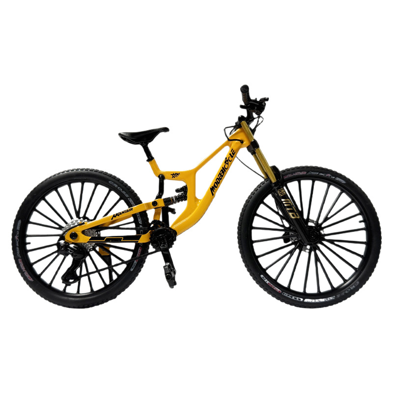 Simulación de doble amortiguación transfronteriza de aleación modelo de bicicleta de montaña juguete de cola suave decoración de mini bicicleta