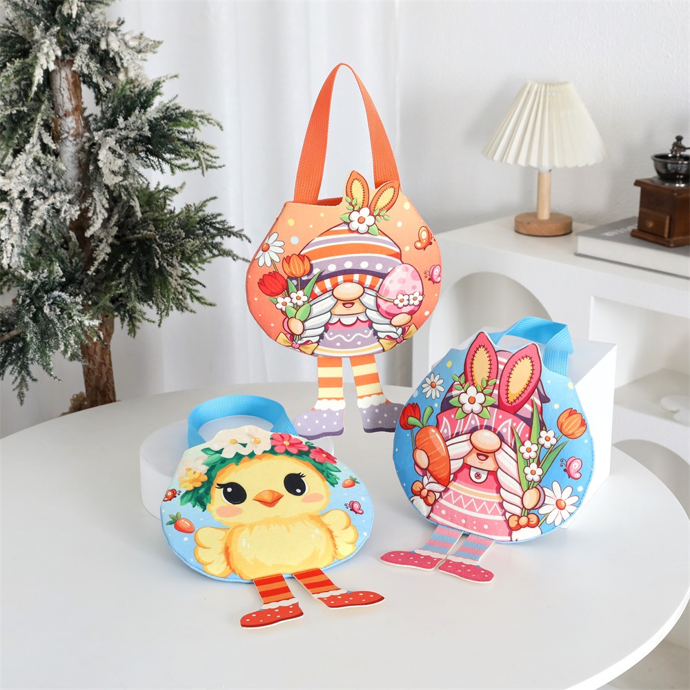 Transfronterizo nuevo bolso de pascua caramelo con cartón de dibujos animados conejo enano impresión bolso suministros de fiesta para niños