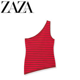 ZAZA 自制欧美风 批发女装 时尚无袖休闲条纹部队称T恤女5063354