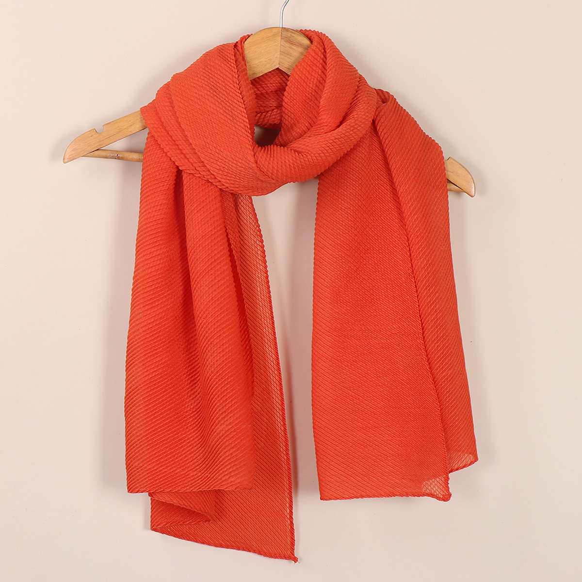 Women's Scarves wrinkled fashion plain wrinkled wrap headscarf solid color voile long shawl_voghion.com
