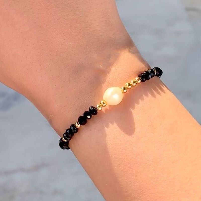 Natural Stone, Brass Chain Material 1 Piece Quantity Daily Occasion Stainless Steel Material Retro Round Stainless Steel Beaded Bracelets