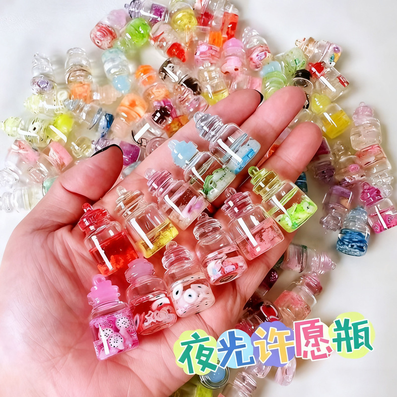Luminous Aladdin Bottle Wishing Bottle Drift Bottle DIY Cream Glue Mobile Phone Case Refrigerator Magnet Glue Pendant Pendant Luminous Aladdin Bottle Wishing Bottle Drift Bottle DIY Cream Glue Mobile Phone Case Refrigerator Magnet Glue Pendant Pendant