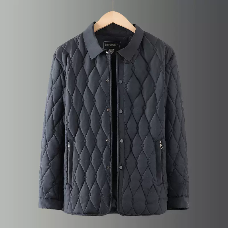 秋冬季中老年男士翻领宽松加绒加厚棉衣2025男装保暖棉服休闲百搭