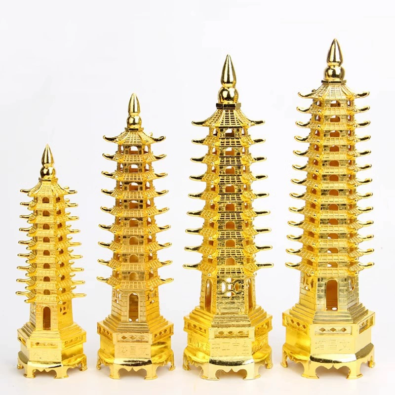 Название золотого списка Девятиэтажный сплав Wenchang Tower Гостиная Студенческая Настольная Украшение Фабрика Прямые продажи Металлические ремесла