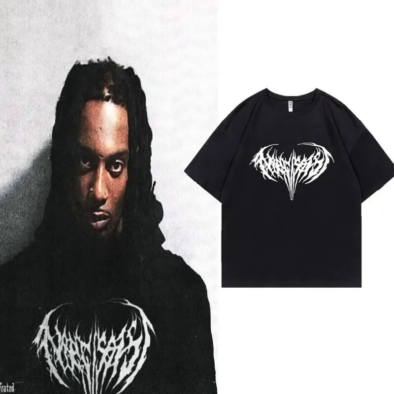 [European Code Cotton T] Rapper Playboi Carti Narzisst Print T-Shirt