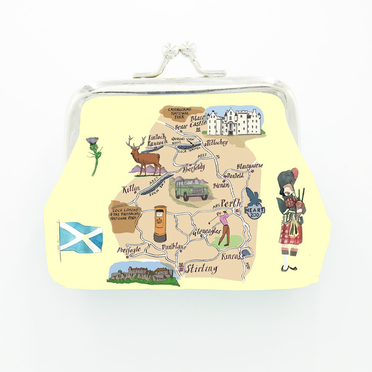 苏格兰Scotland特色图案零钱包 复古/ 便携/ 跨境文创/旅游纪念品