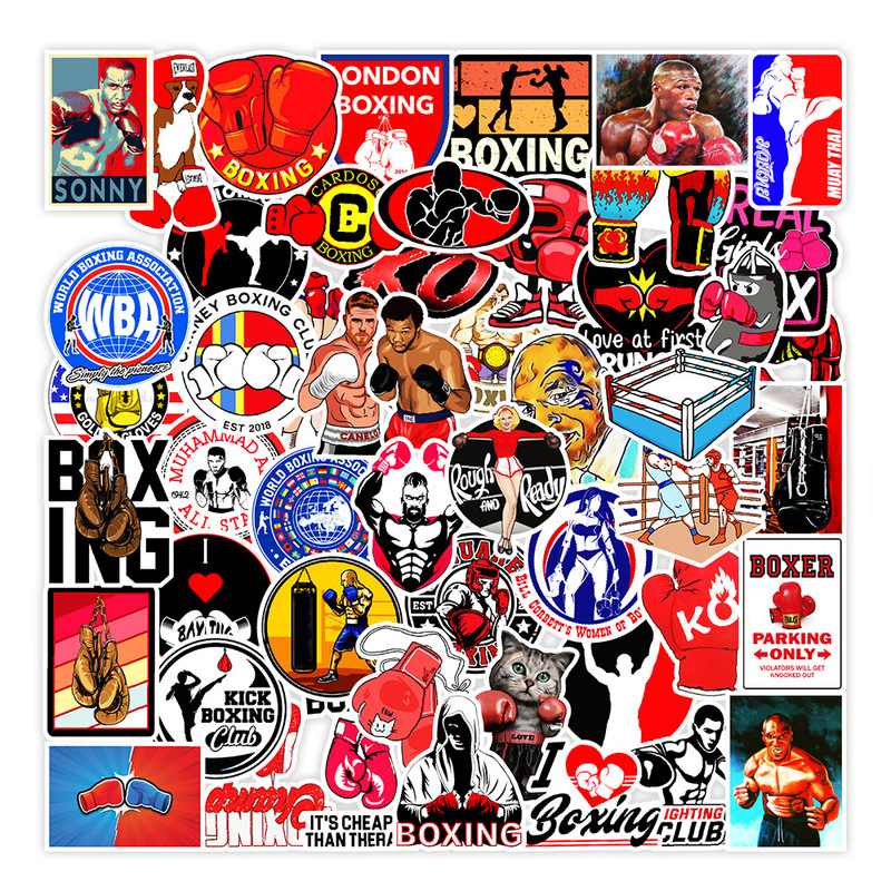 50 Pieces of Boxing Sports Graffiti Stickers for Phone, Cabinet, Wall Decoration, Notebook, and Planner, Waterproof 50 Pieces of Boxing Sports Graffiti Stickers for Phone, Cabinet, Wall Decoration, Notebook, and Planner, Waterproof