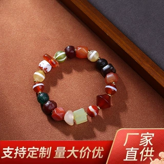 西亚古珠风格多宝手串手工串珠老玛瑙岫玉搭配复古文玩手饰批发