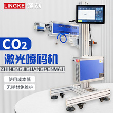 CO2飞行光喷码机金属塑料包装生产日期批号 全自动在线激光打码