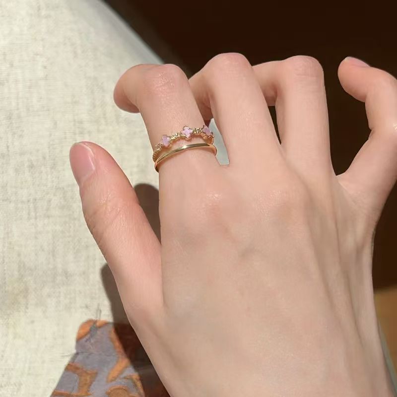 軽奢氷河超白ジルコンブルーリング女性向けニッチデザイン人差し指リングシンプル高級感指輪卸売
