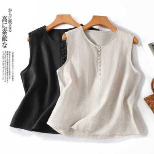 Real Shot of Buckle Vest for Women to Wear Inside and Outside 2025 New Summer Loose Slimming Look Casual Sleeveless T-Shirt Top