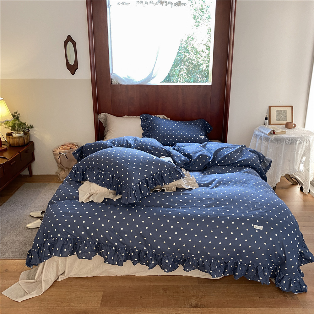 Cz 레이스 더블 레이어 원사-웨이브 포인트 다크 블루